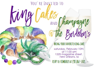 Mardi Gras King Cake and Champagne: Mardi Gras King Cake and Champagne