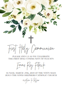 Communion White Floral Bouquet design preview