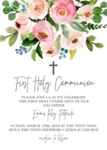 Communion Bouquet Pink Floral: Communion Bouquet Pink Floral