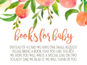 Baby Shower Georgia Peaches Book Card: Baby Shower Georgia Peaches Invitation