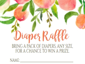 Baby Shower Georgia Peaches Diaper Raffle: Baby Shower Georgia Peaches Invitation
