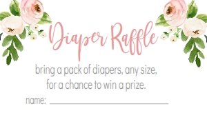 Baby Shower Woodland Deer Pink Floral Diaper Raffle: Baby Shower Pink Floral Woodland Deer Invitation