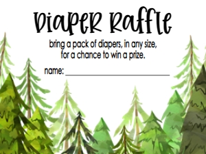 Baby Shower Adventure Forest Diaper Raffle: Baby Shower Adventure Forest