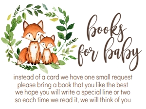 Baby Shower Green Wreath Fox Book Card: Baby Shower Green Wreath Fox Invitation 535818551