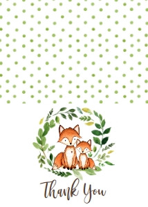 Thank You Fox Green Wreath Thank you: Baby Shower Green Wreath Fox Invitation 535818551