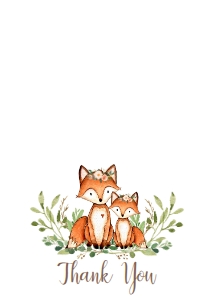Baby Shower Floral Banner Fox Thank You: Baby Shower Floral Banner Fox Invitation