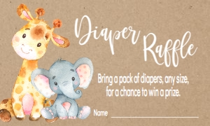 Baby Shower Kraft Safari Diaper Raffle: Baby Shower Kraft Safari