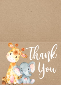 Thank You Safari 2 Master: Baby Shower Kraft Safari