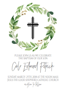 Baptism Wreath Greenery design preview