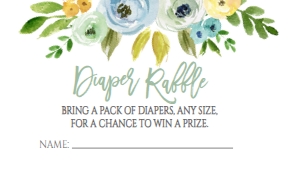 Baby Shower Yellow Green Floral Diaper Raffle: Baby Shower Yellow Green Floral Deer Invitation
