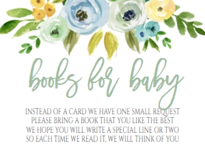 Baby Shower Yellow Green Book Card: Baby Shower Yellow Green Floral Deer Invitation