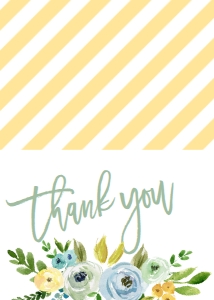 Thank You Yellow Green Floral Thank You: Baby Shower Yellow Green Floral Deer Invitation