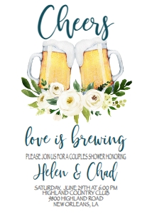 Couple Shower brewing white floral: Couple Shower brewing white floral