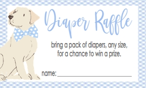 Baby Shower Dog Blue Gingham Lab Diaper Raffle Master: Baby Shower Blue Gingham Lab