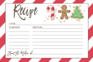 Christmas Cookie Exchange Oh Snap Recipe Card: Christmas Bake Sale Invitation