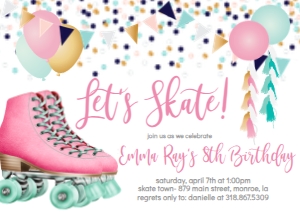 Birthday Skate Confetti Pink: Birthday Skate Confetti Pink