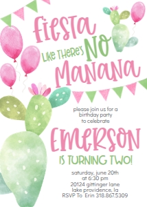 Birthday Fiesta Manana Cactus Pink design preview