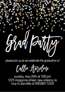 Graduation Grad Party Black Confetti design preview