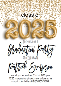 Graduation Party Foil Balloon Class of 2023 Gold Confetti design preview