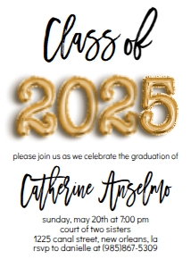 Graduation Party Foil Balloon Class of 2021 design preview