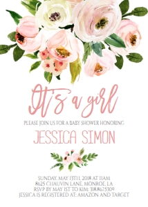 Baby Shower Pink Bouquet Invitation: Baby Shower Pink Bouquet Invitation 633251272