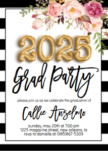 Graduation Floral Balloon Grad Party 2025: Graduation Floral Balloon Grad Party
