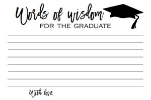 Graduation Words of Wisdom Card: Graduation Words of Wisdom Card