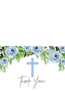 Communion Thank You Blue Floral: Communion Wreath Blue Floral