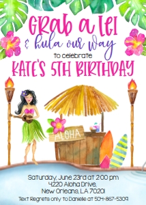 Birthday Luau Hula our Way design preview