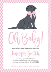 Baby Shower Dog Black lab Pink Oh Baby: Baby Shower Dog Black lab Pink Oh Baby