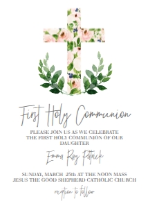 Communion Cross Pink Floral: Communion Cross Pink Floral