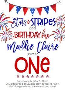 4th of July Stars Stripes Fireworks Birthday: 4th of July Stars Stripes Fireworks Birthday
