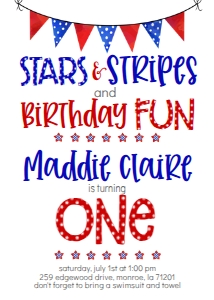 4th of July Stars Stripes Birthday Fun design preview