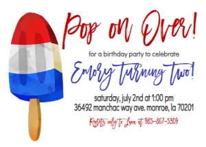 4th of July Popsicle Birthday design preview