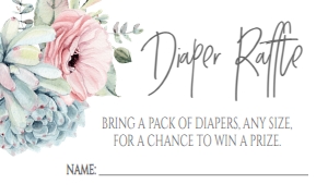 Baby Shower Pink Succulent Diaper Raffle NIS: Baby Shower Pink Succulent Invitation No SPD 599438956