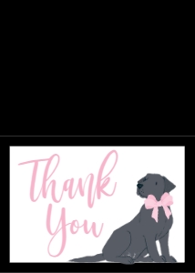 Thank You Pink Puppy Black Lab Master: Baby Shower Dog Black lab Pink Oh Baby