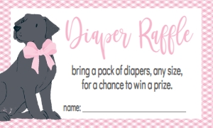 Baby Shower Printables Pink Puppy Black Lab Diaper Raffle: Baby Shower Dog Black lab Pink Oh Baby