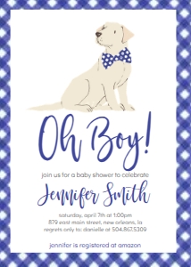 Baby Shower Dog Navy Oh Boy: Baby Shower Dog Navy Oh Boy