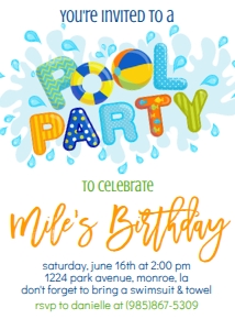 Birthday Pool Party Boy design preview