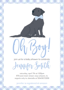Baby Shower Dog Black Lab Oh Boy: Baby Shower Dog Black Lab Oh Boy