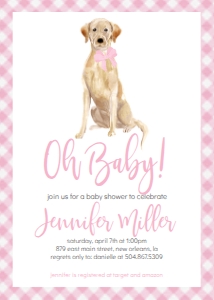 Baby Shower Dog Yellow Lab Watercolor: Baby Shower Dog Yellow Lab Watercolor