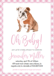 Baby Shower Dog Pink Bulldog: Baby Shower Dog Pink Bulldog
