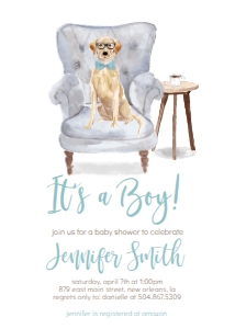 Baby Shower Sophisticated Yellow Lab Boy: Baby Shower Sophisticated Yellow Lab Boy