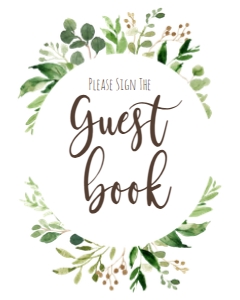 Greenery Guest Book Sign: BSS Greenery Wreath Welcome Baby