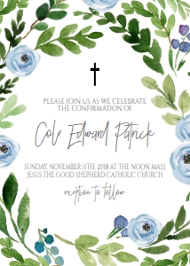 Confirmation Wreath Blue Floral design preview