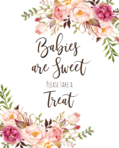BSS BOHO pink floral sweet treat: BSS Boho Pink Floral Baby Shower