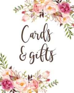 Shower Sign BOHO pink floral cards gifts: Bridal Shower Brunch Pink Floral Boho