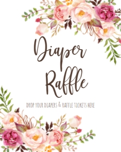 BSS BOHO pink floral diaper raffle: BSS Boho Pink Floral Baby Shower