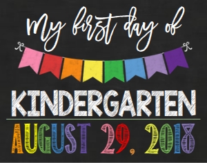 School First day of Kindergarten 11x14: School First Day of Kindergarten 11x14