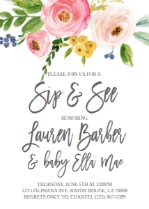 Baby Shower Sip and See Pink Floral: Baby Shower Sip and See Pink Floral